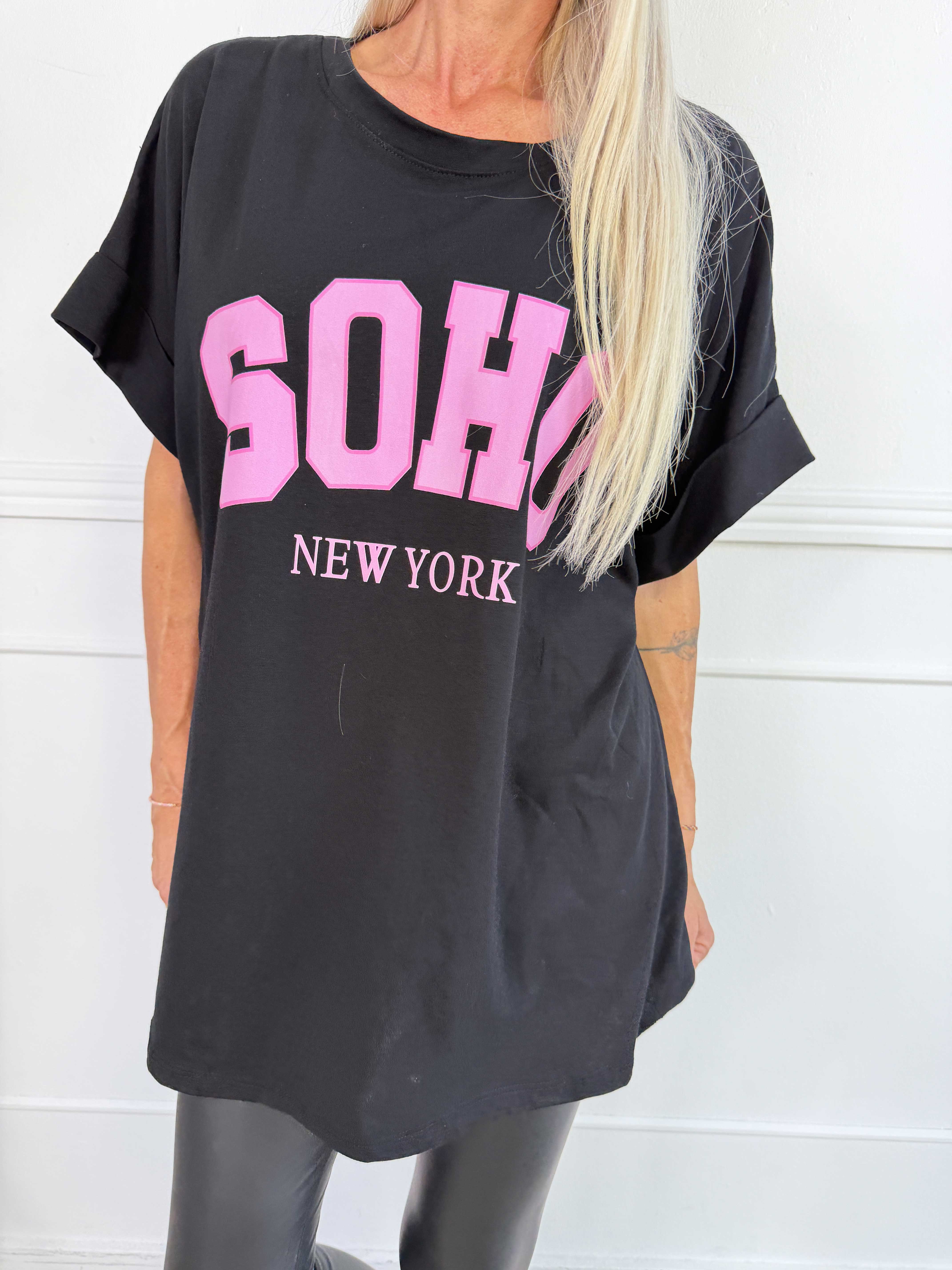 Leni - Oversized t-shirt med SOHO New York stående på brystet